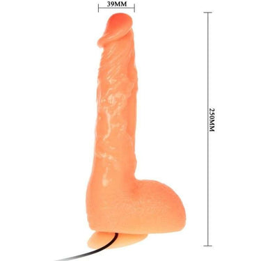 Dildo realistico con vibrazione e ventosa, venato, 25 cm